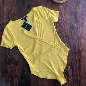 Yellow V- Neck Bodysuit